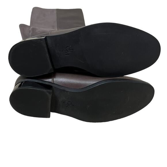 NEW Cole Haan Gray Leather & Suede Patchwork Adler Riding Boots Size 8 - Picture 6 of 7